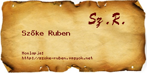 Szőke Ruben névjegykártya